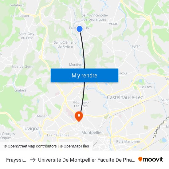 Frayssinet to Université De Montpellier Faculté De Pharmacie map