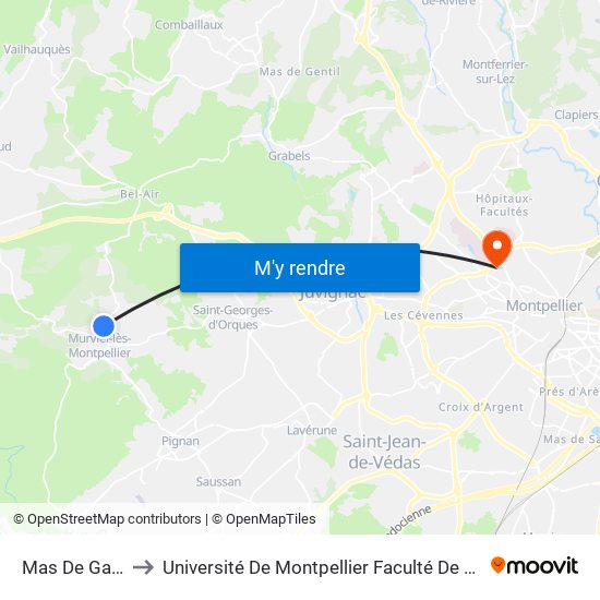Mas De Garenc to Université De Montpellier Faculté De Pharmacie map