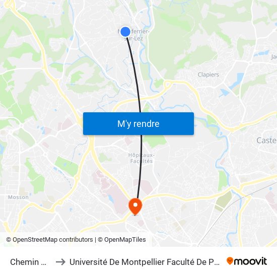 Chemin Neuf to Université De Montpellier Faculté De Pharmacie map