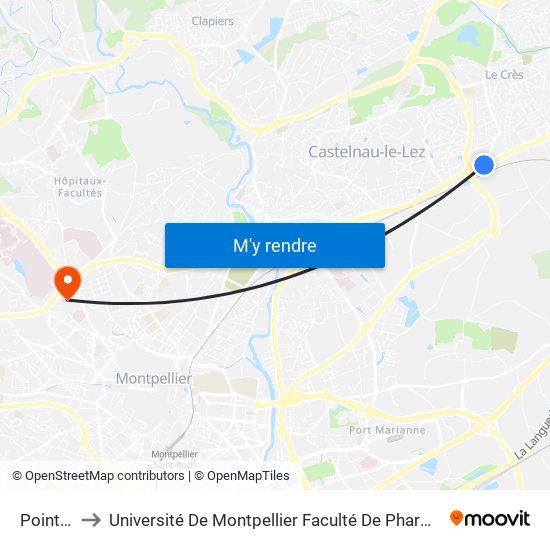 Pointes to Université De Montpellier Faculté De Pharmacie map