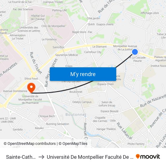 Sainte-Catherine to Université De Montpellier Faculté De Pharmacie map