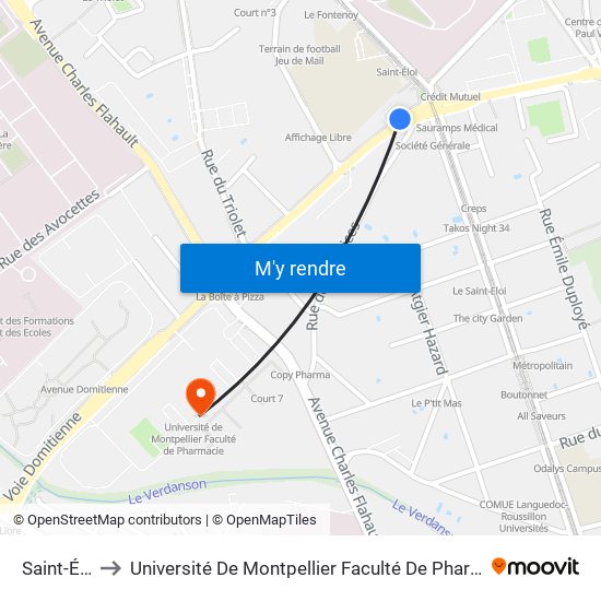 Saint-Éloi to Université De Montpellier Faculté De Pharmacie map