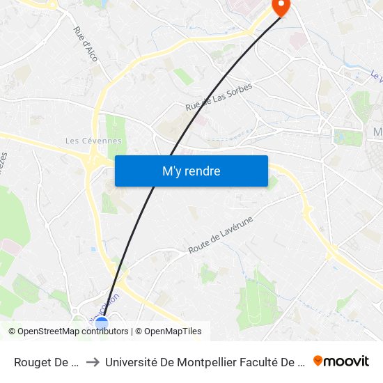 Rouget De Lisle to Université De Montpellier Faculté De Pharmacie map