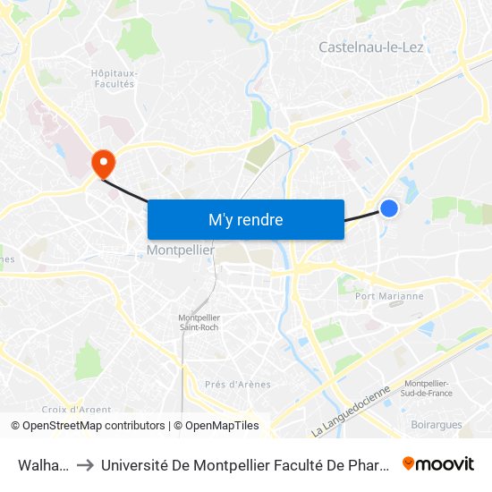 Walhalla to Université De Montpellier Faculté De Pharmacie map