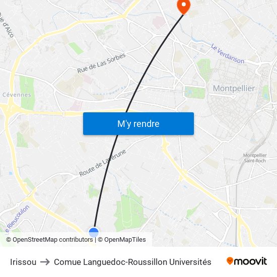 Irissou to Comue Languedoc-Roussillon Universités map