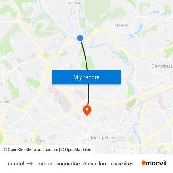 Rapatel to Comue Languedoc-Roussillon Universités map