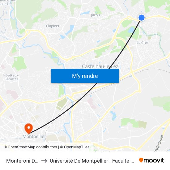 Monteroni D'Arbia to Université De Montpellier - Faculté De Médecine map