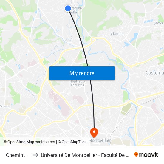 Chemin Neuf to Université De Montpellier - Faculté De Médecine map