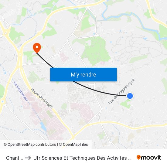 Chantecler to Ufr Sciences Et Techniques Des Activités Physiques Et Sportives map