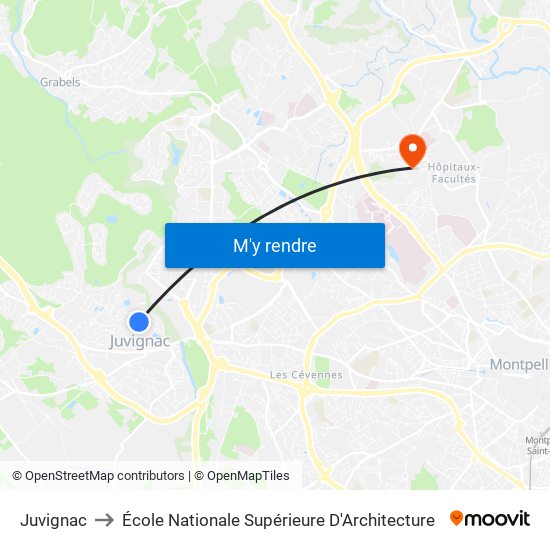 Juvignac to École Nationale Supérieure D'Architecture map