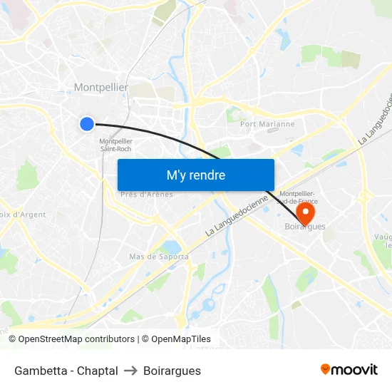 Gambetta - Chaptal to Boirargues map