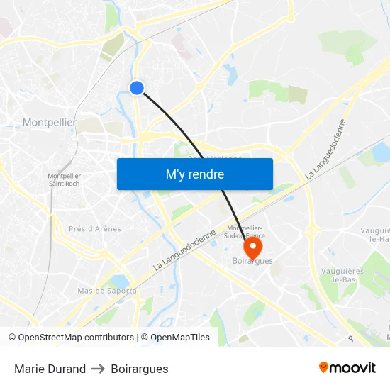 Marie Durand to Boirargues map