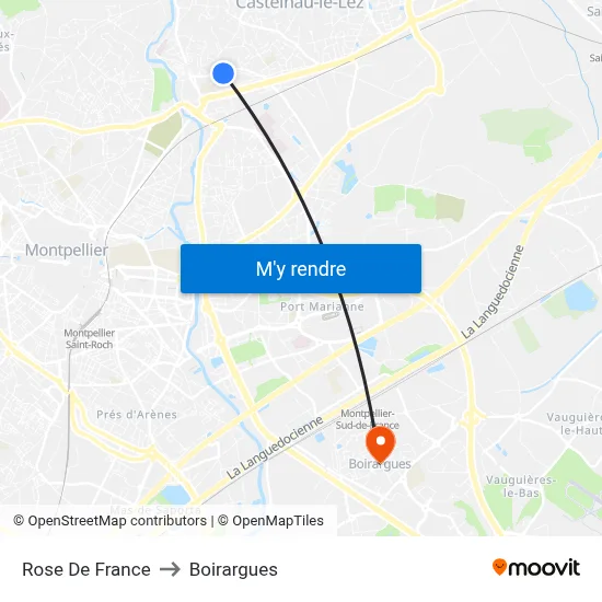 Rose De France to Boirargues map