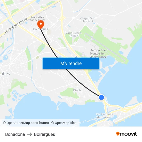Bonadona to Boirargues map