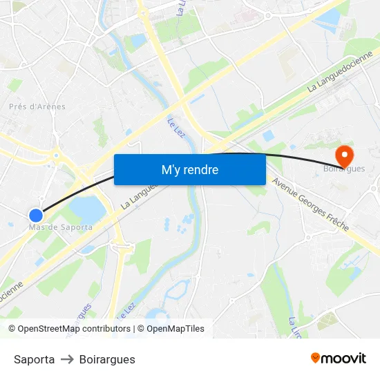 Saporta to Boirargues map