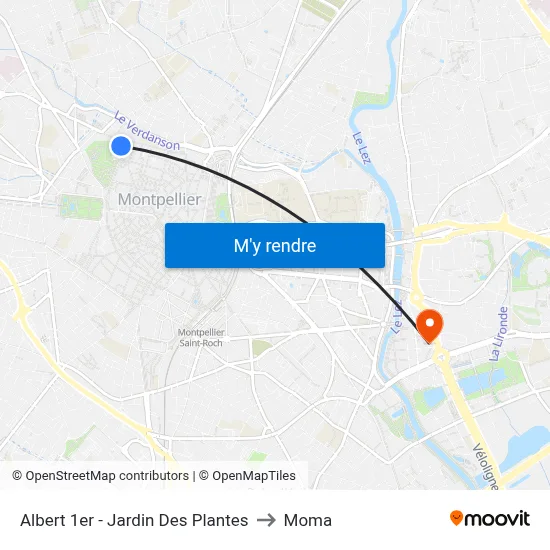 Albert 1er - Jardin Des Plantes to Moma map