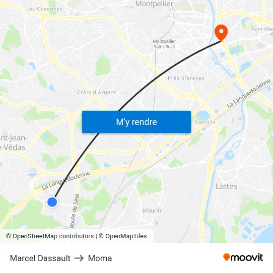 Marcel Dassault to Moma map