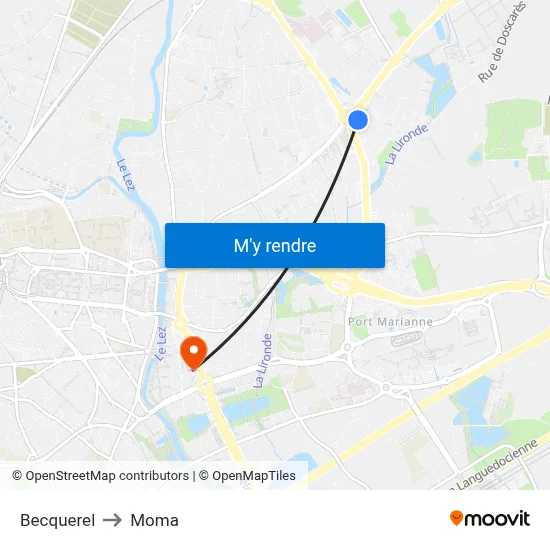 Becquerel to Moma map