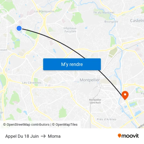 Appel Du 18 Juin to Moma map