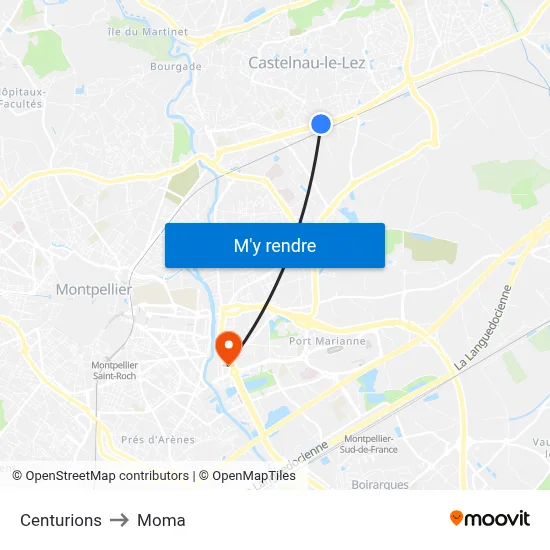 Centurions to Moma map