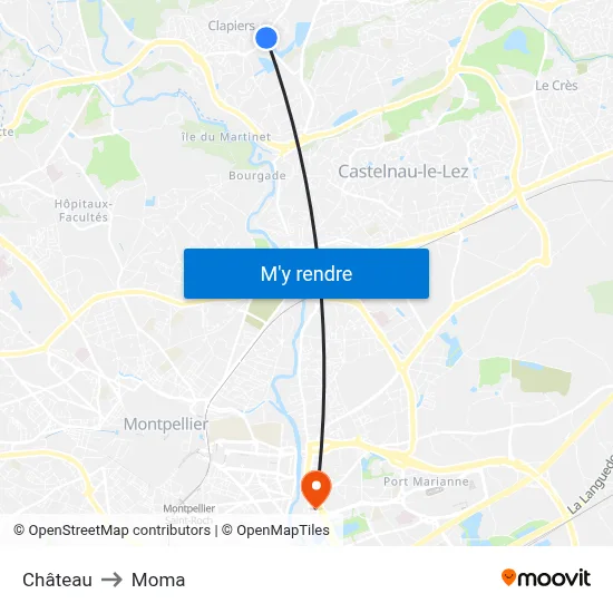 Château to Moma map