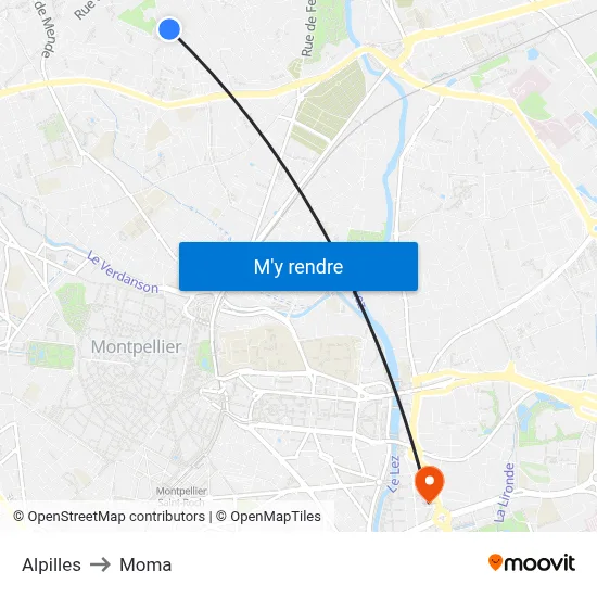 Alpilles to Moma map