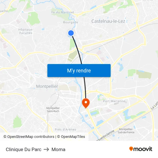 Clinique Du Parc to Moma map