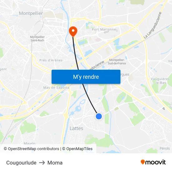 Cougourlude to Moma map
