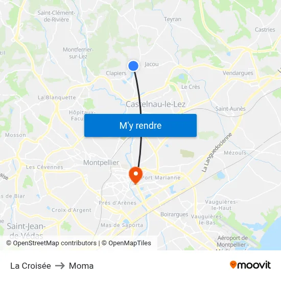 La Croisée to Moma map