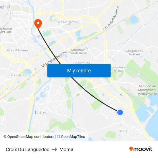 Croix Du Languedoc to Moma map