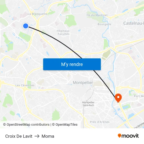 Croix De Lavit to Moma map