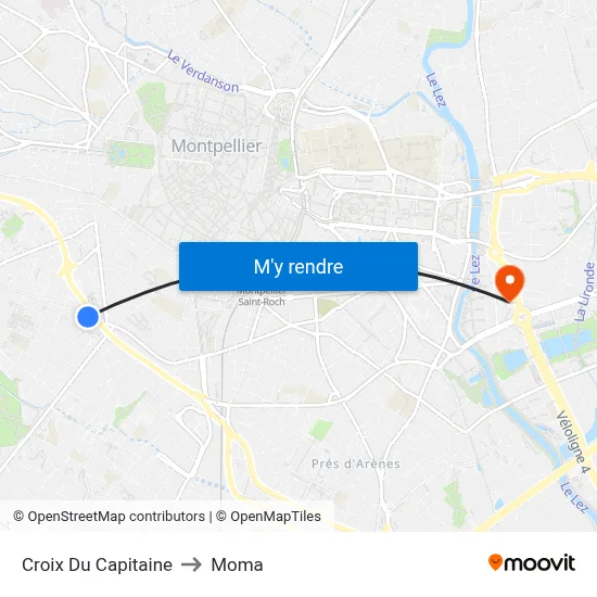 Croix Du Capitaine to Moma map
