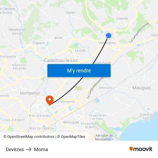 Devèzes to Moma map