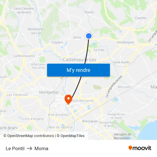 Le Pontil to Moma map
