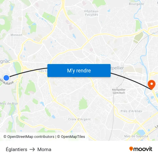 Églantiers to Moma map