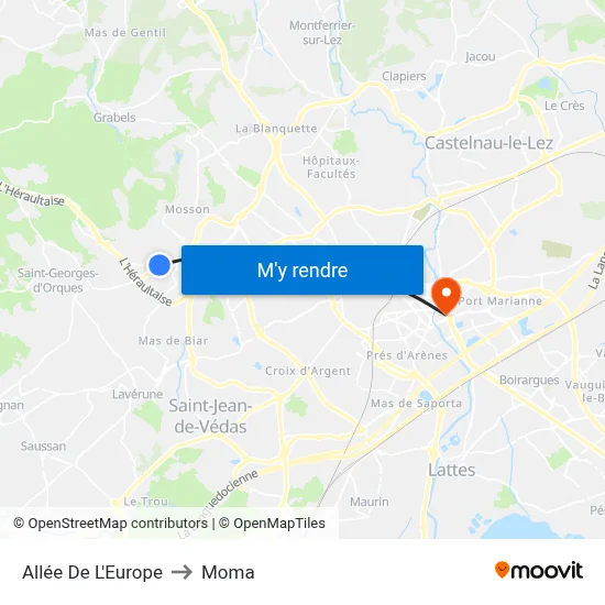 Allée De L'Europe to Moma map
