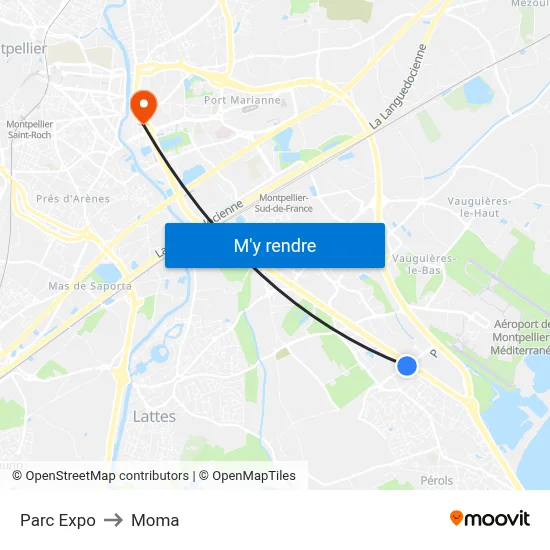 Parc Expo to Moma map