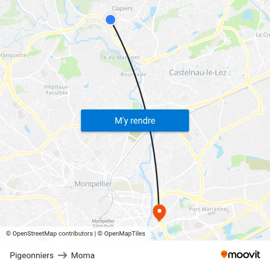 Pigeonniers to Moma map