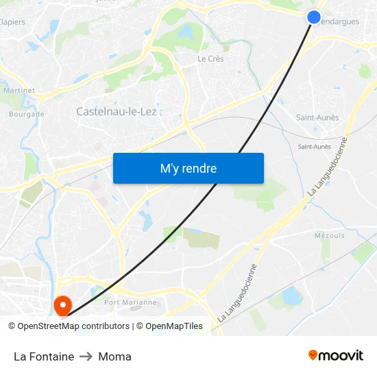 La Fontaine to Moma map