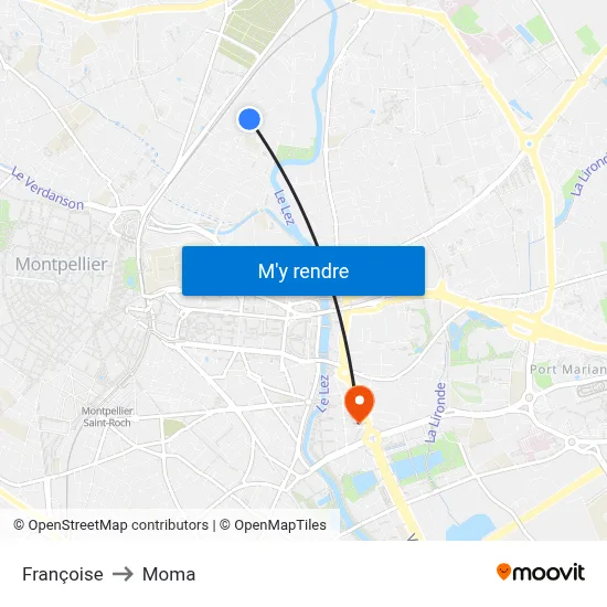 Françoise to Moma map