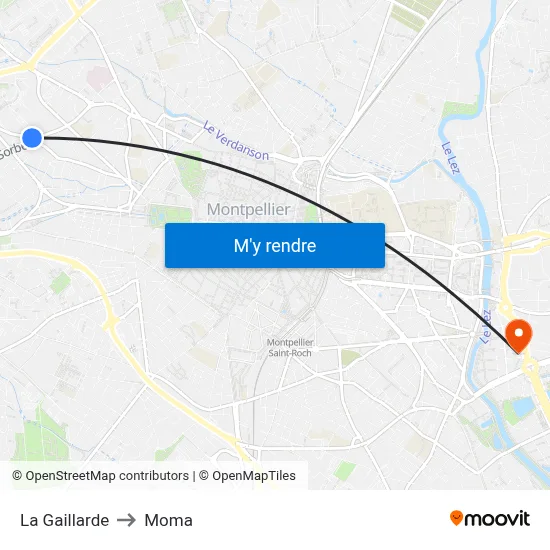 La Gaillarde to Moma map