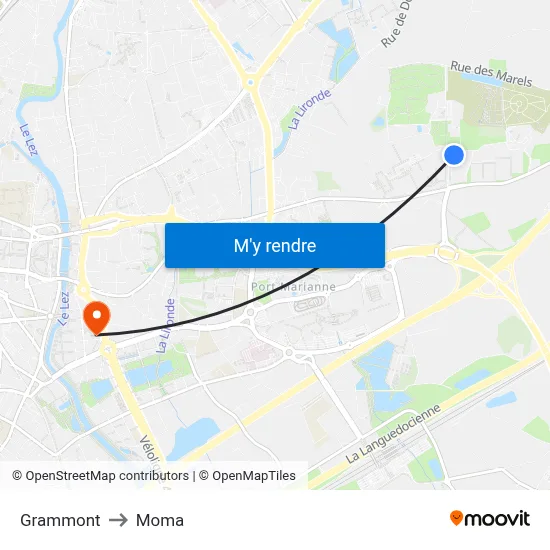 Grammont to Moma map