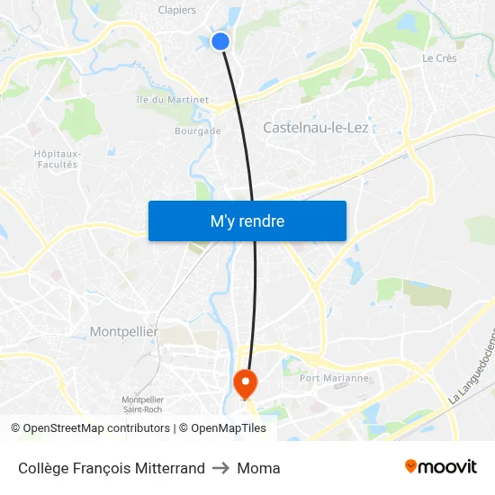 Collège François Mitterrand to Moma map
