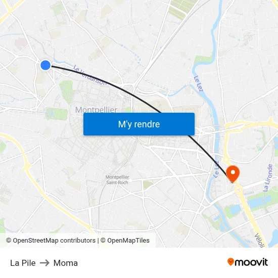 La Pile to Moma map