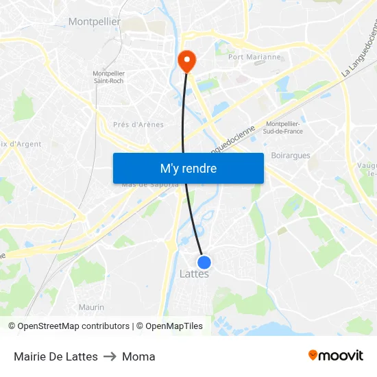 Mairie De Lattes to Moma map