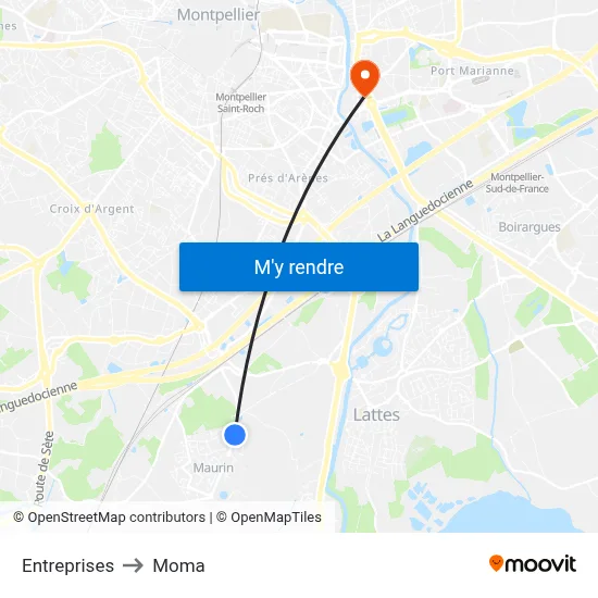 Entreprises to Moma map