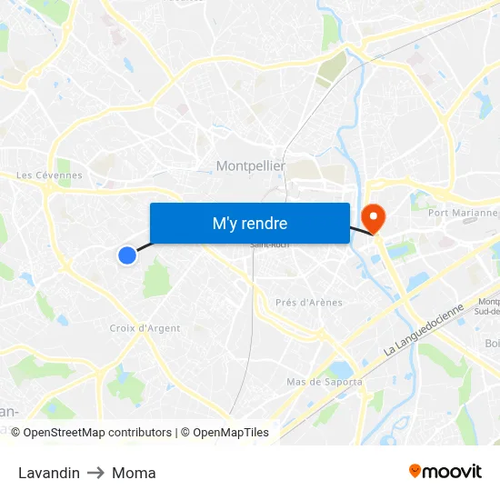 Lavandin to Moma map