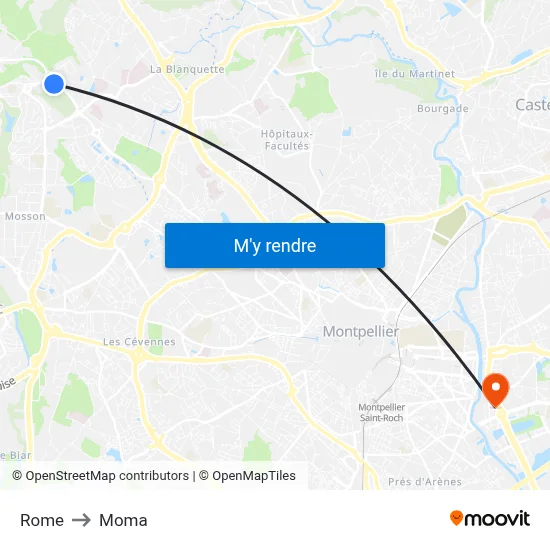 Rome to Moma map