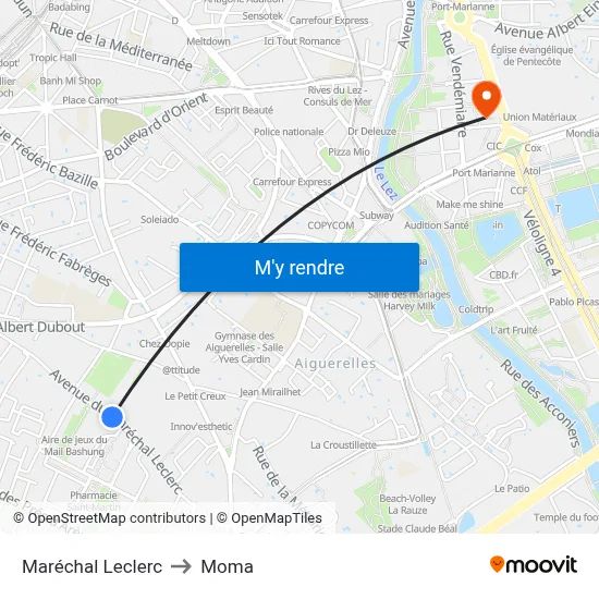 Maréchal Leclerc to Moma map