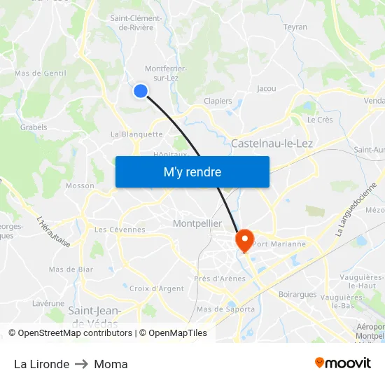 La Lironde to Moma map